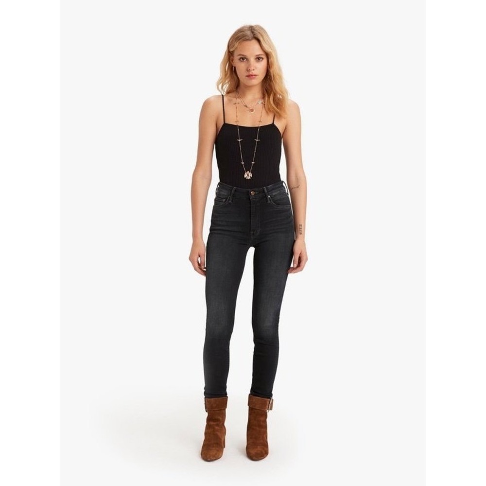 Mother Denim High Waisted Looker Coffee Tea or Me Navy Skinny Jeans Size‎ 25